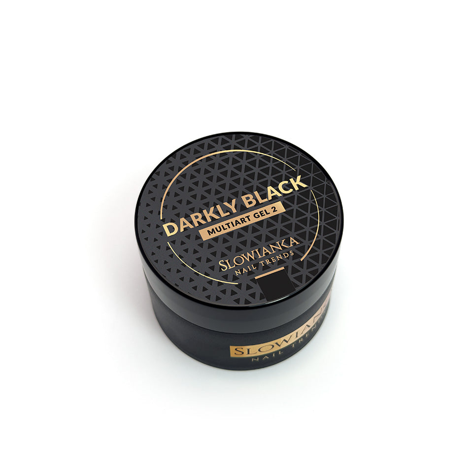 Slowianka Multiart Gel 2 Darkly Black - colour shown on manicured nails