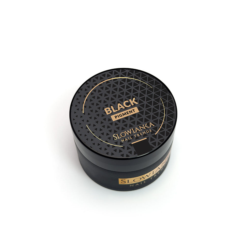 Slowianka Nail Art Pigment Black - colour shown on manicured nails