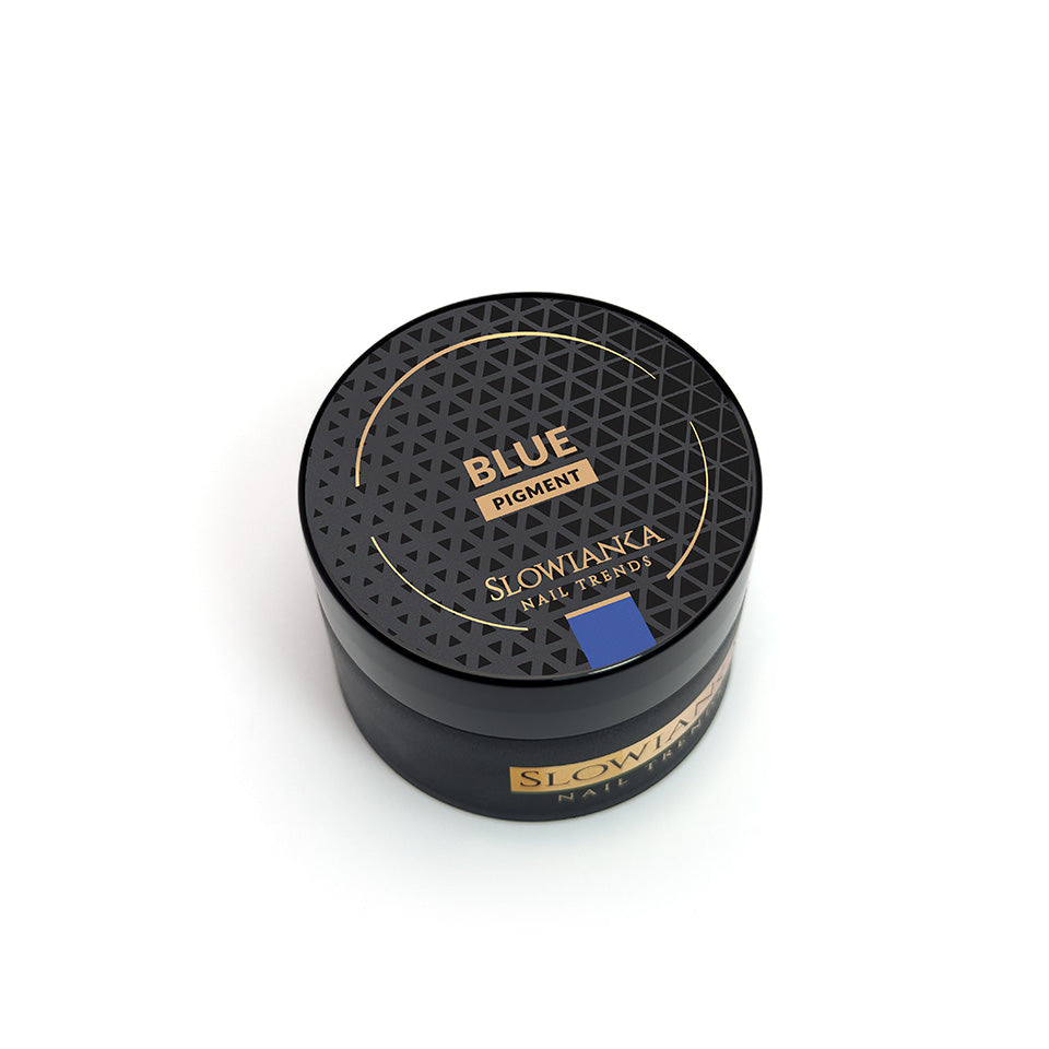 Slowianka Nail Art Pigment Blue - colour shown on manicured nails