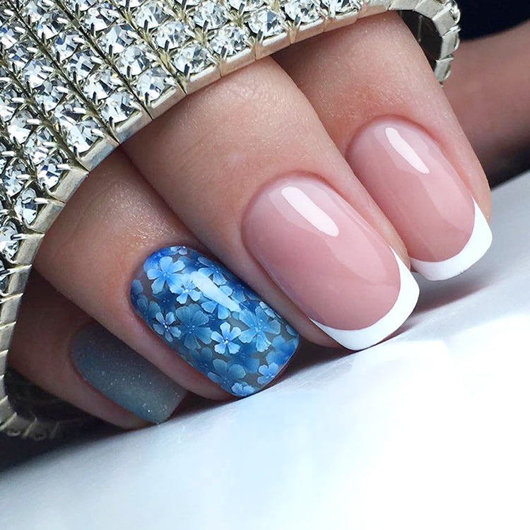 Slowianka Nail Art Pigment Blue - colour shown on manicured nails