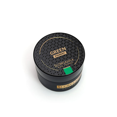 Slowianka Nail Art Pigment Green - colour shown on manicured nails
