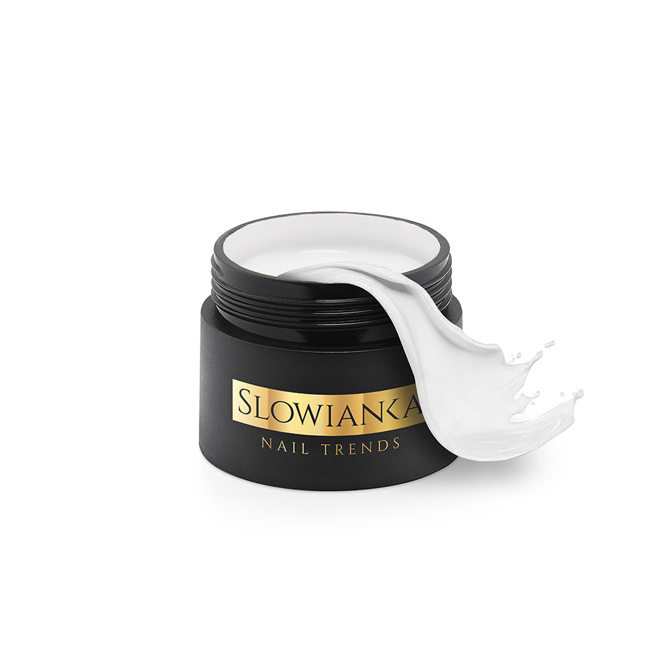 Slowianka Nail Art Pigment White - colour shown on manicured nails