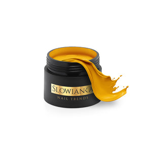 Slowianka Nail Art Pigment Yellow - colour shown on manicured nails