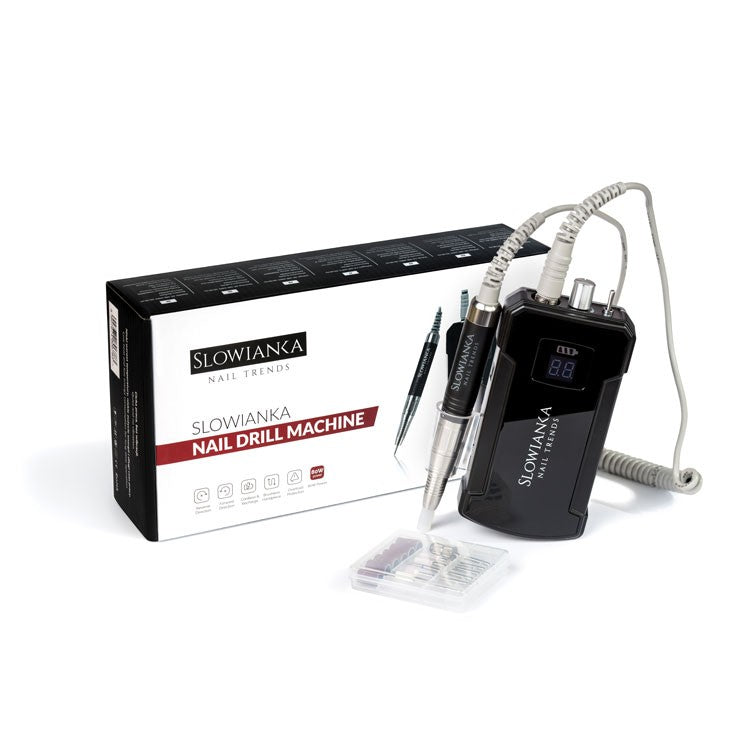 Slowianka Nail Drill Machine Black - dimensions and measurements shown
