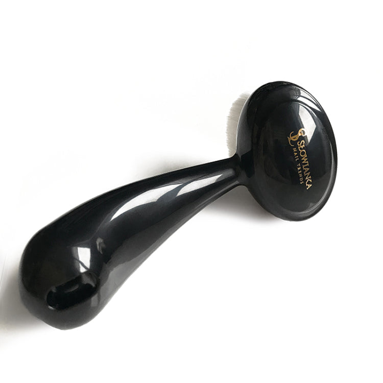 Slowianka Penguin Dusting Brush Black - colour shown on manicured nails