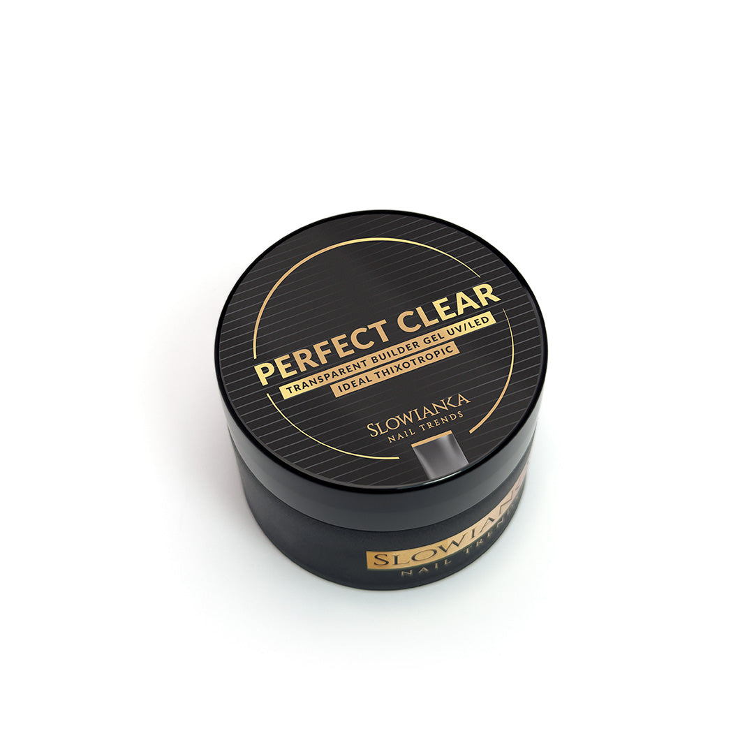 Slowianka Perfect Clear Transparent Builder Gel - Ideal Thixotropic - colour shown on manicured nails