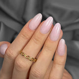 Slowianka Pinky Holo Cover Builder Gel - Ideal Thixotropic - colour shown on manicured nails