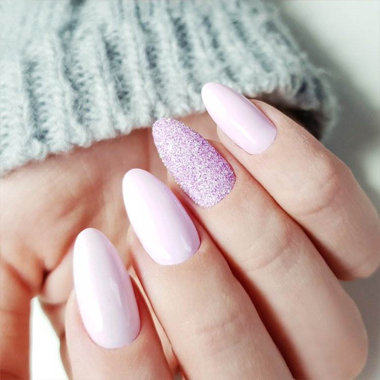 Slowianka Purple Sand Powder Dust - colour shown on manicured nails