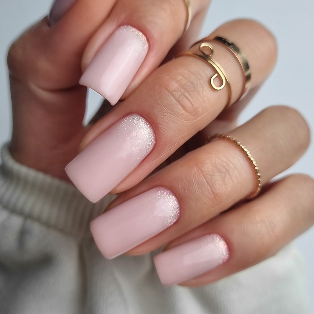 Slowianka Rose Mirage Sand Powder Dust - colour shown on manicured nails