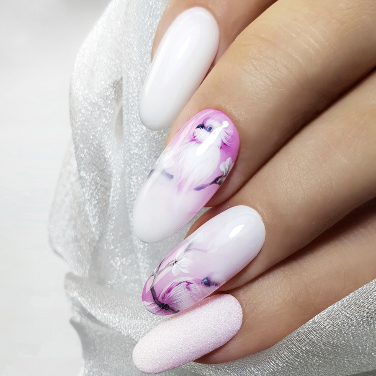 Slowianka Strong Cover Base 379 Porcelain Base - colour shown on manicured nails