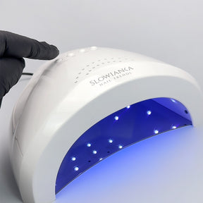 Slowianka Sun Power UV LED Nail Lamp 48W - close-up showing controls and working components