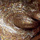 Slowianka Tiny Gold Holo Decoration Powder Dust - colour shown on manicured nails