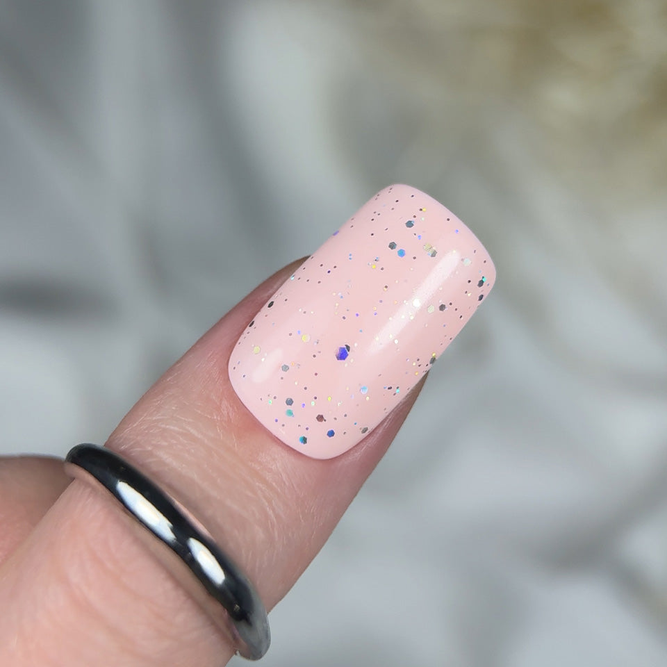 Slowianka Top Coat No Wipe Confetti - product colour and packaging on a dark background