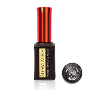 Slowianka Top Coat No Wipe Flash Cat Eye Silver - product colour shown on a white background