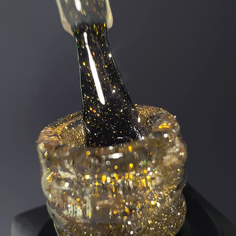 Slowianka Top Coat No Wipe Flash Gold - product colour and packaging on a dark background