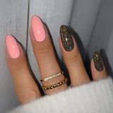 Slowianka Top Coat No Wipe Flash Gold - colour shown on manicured nails