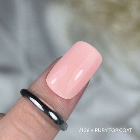 Slowianka Top Coat No Wipe Ruby - product colour and packaging on a dark background