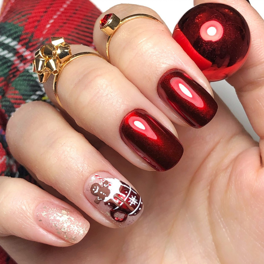 Slowianka Top Coat No Wipe Unicorn Gold - colour shown on manicured nails