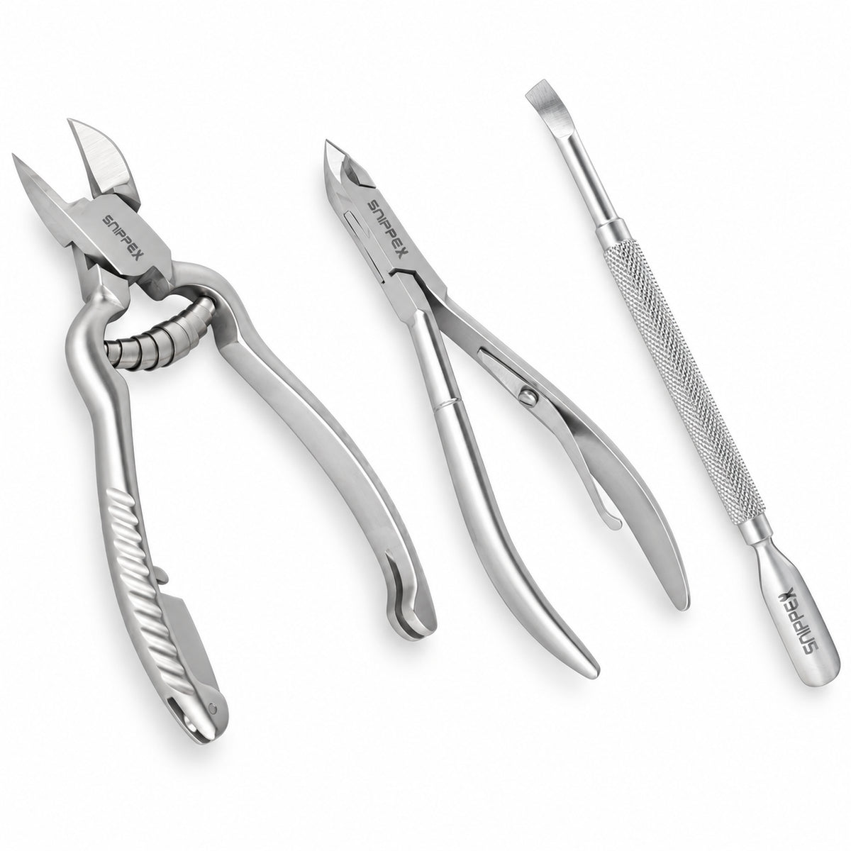 Snippex Manicure & Pedicure Tool Trio bundle on a white background
