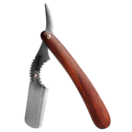 Snippex Professional Shaving Razor 129 Shavette Wood - isolated on a white background
