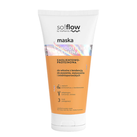 So!Flow Emollient & Protein Mask For Frizzy Hair - retail hair-care container isolated on a white background