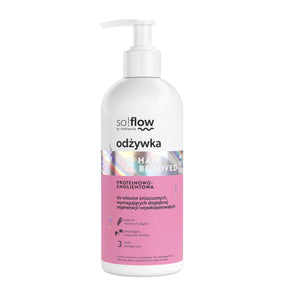 So!Flow Protein Emollient Conditioner for Damaged Hair - retail hair-care container isolated on a white background
