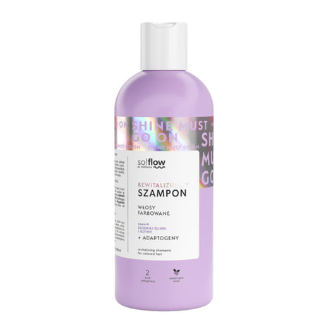 So!Flow Revitalizing Shampoo for Coloured Hair - retail hair-care container isolated on a white background