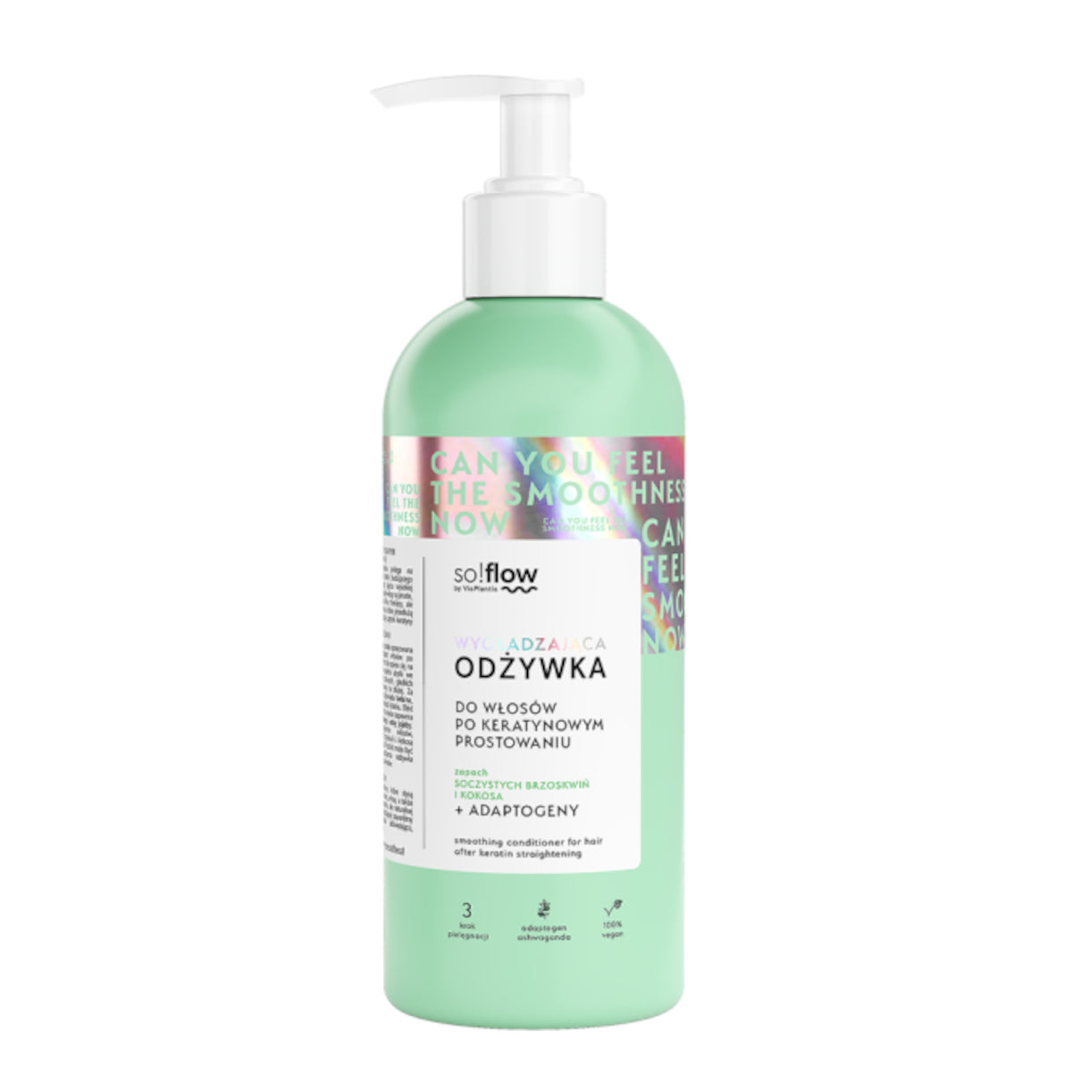 So!Flow Smoothing Conditioner for Hair After Keratin Straightening - retail hair-care container isolated on a white background