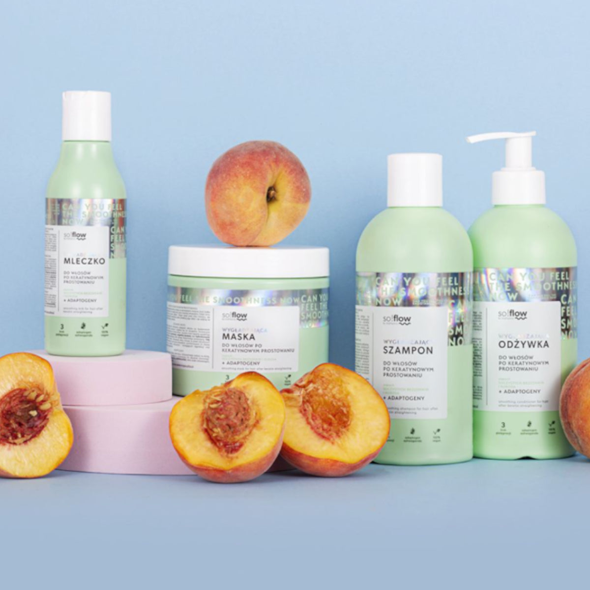 So!Flow Smoothing Conditioner for Hair After Keratin Straightening - product and colour result shown on hair
