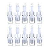 Syis Microneedling Pen Replacement Cartridges 12-Pin - 10 Pack - arranged with the included components on a white background