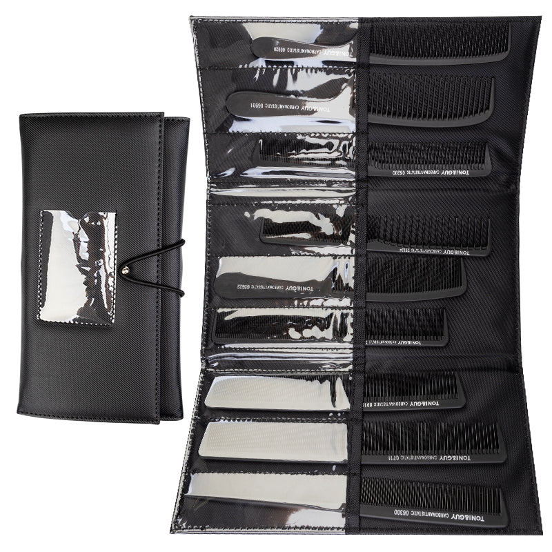 Toni&Guy Carbon Combs Set N-20 9pcs - isolated on a white background