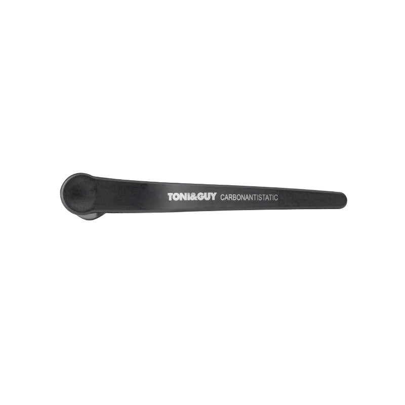 Toni&Guy E-32 Hairdressing Clamps 6 Pcs 11.5cm Black - isolated on a white background