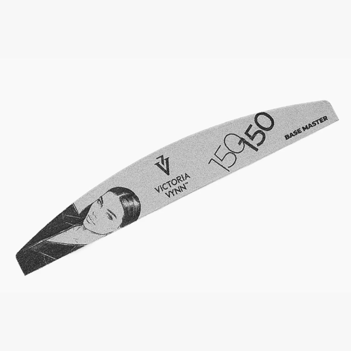 Single Victoria Vynn Base Master crescent nail file with 150/150 grit, from the 10-piece pack