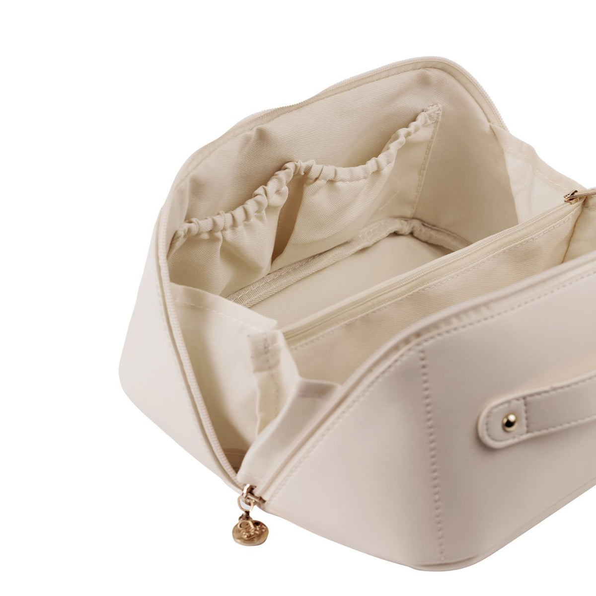 Victoria Vynn Cosmetic Bag Ecru - isolated on a white background
