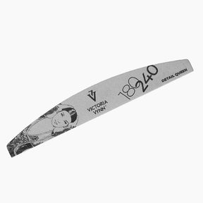 Victoria Vynn Detail Queen crescent nail file with 180/240 grit on a light background