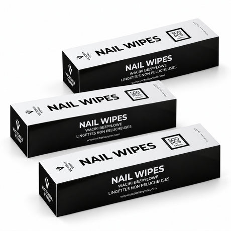 Victoria Vynn Dust-Free Nail Wipes – 3 × 500pcs bundle on a white background
