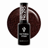 Victoria Vynn GEL POLISH 295 Mahogany Vega 8ml bottle and burgundy shimmer swatch