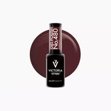 Victoria Vynn Gel Polish 480 Bordeaux bottle shown against a matching colour circle