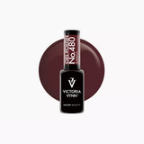 Victoria Vynn Gel Polish 480 Bordeaux bottle shown against a matching colour circle