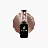 Victoria Vynn Gel Polish 486 Cat Eye Travertine bottle with warm brown-beige magnetic polish swatch