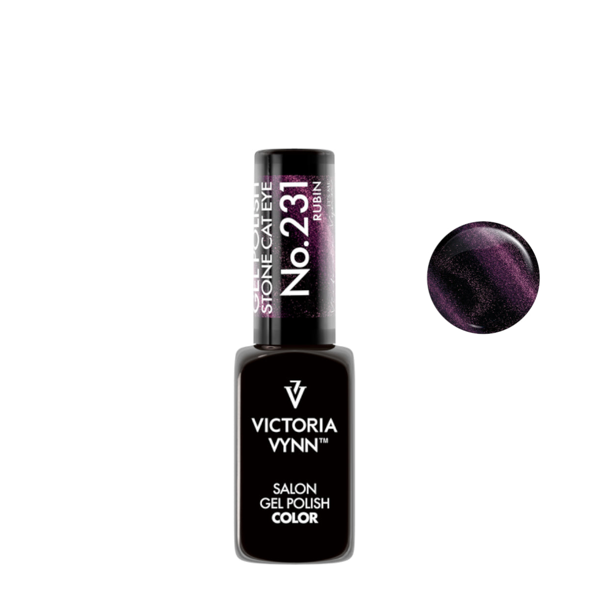 Victoria Vynn Gel Polish Color 231 Cat Eye Rubin - product colour shown on a white background