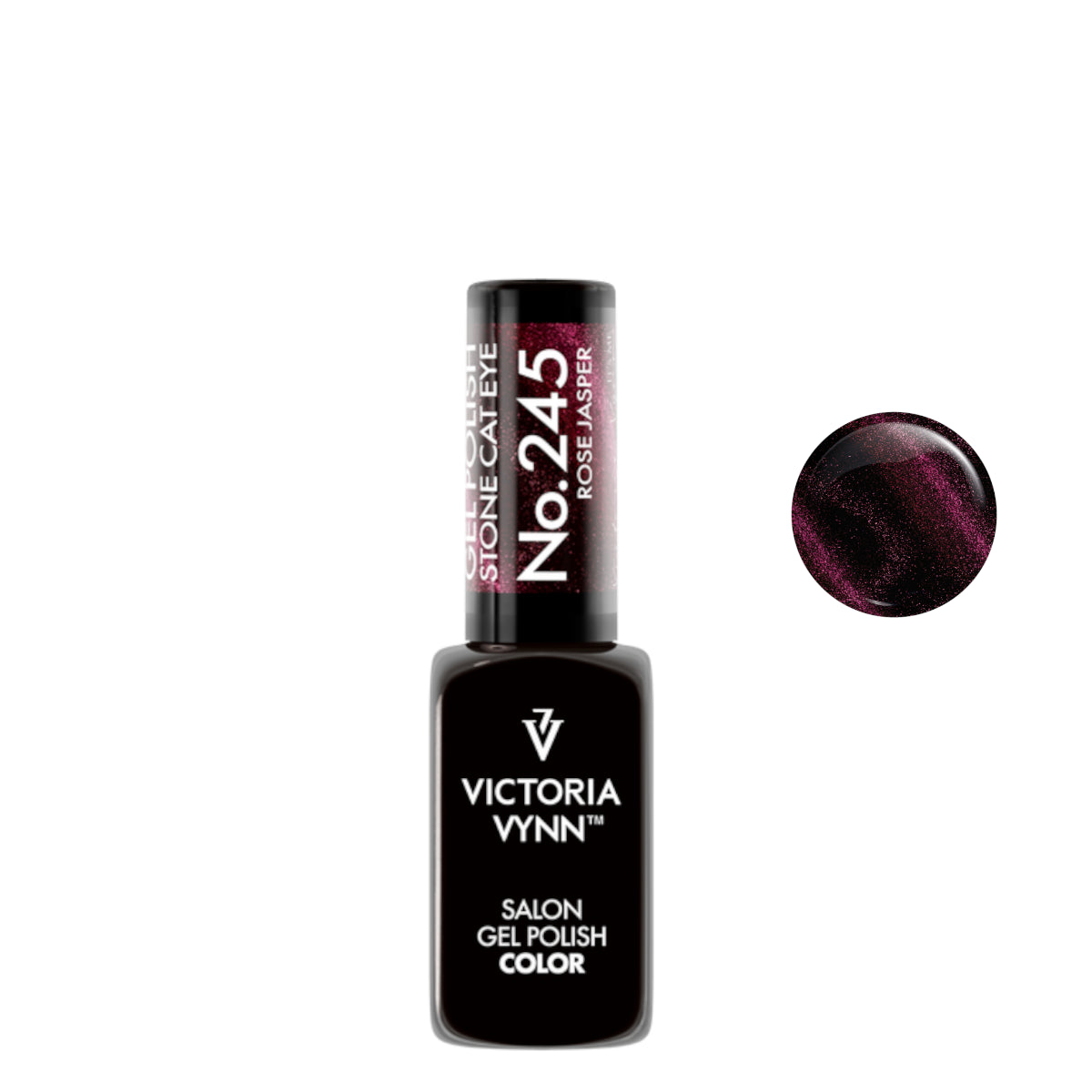 Victoria Vynn Gel Polish Color 245 Cat Eye Rose Jasper - product colour shown on a white background