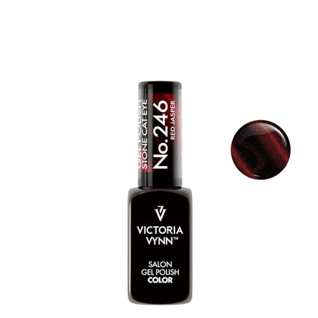 Victoria Vynn Gel Polish Color 246 Cat Eye Red Jasper - product colour shown on a white background