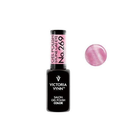 Victoria Vynn Gel Polish Color 269 Cat Eye Pink Sapphire - product colour shown on a white background