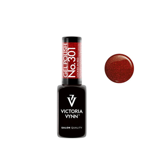 Victoria Vynn Gel Polish Color 301 Locked in Red - product colour shown on a white background