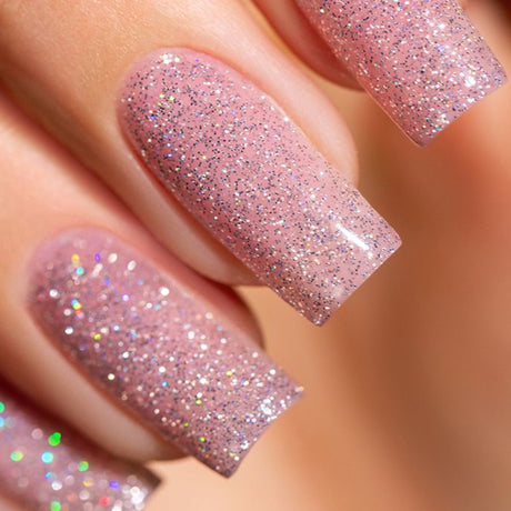 Victoria Vynn Gel Polish Color 383 Pink Prosecco - colour shown on manicured nails