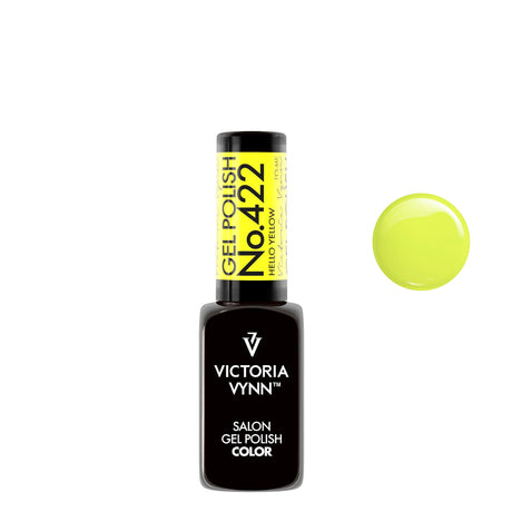 Victoria Vynn Gel Polish Color 422 Hello Yellow - product colour shown on a white background