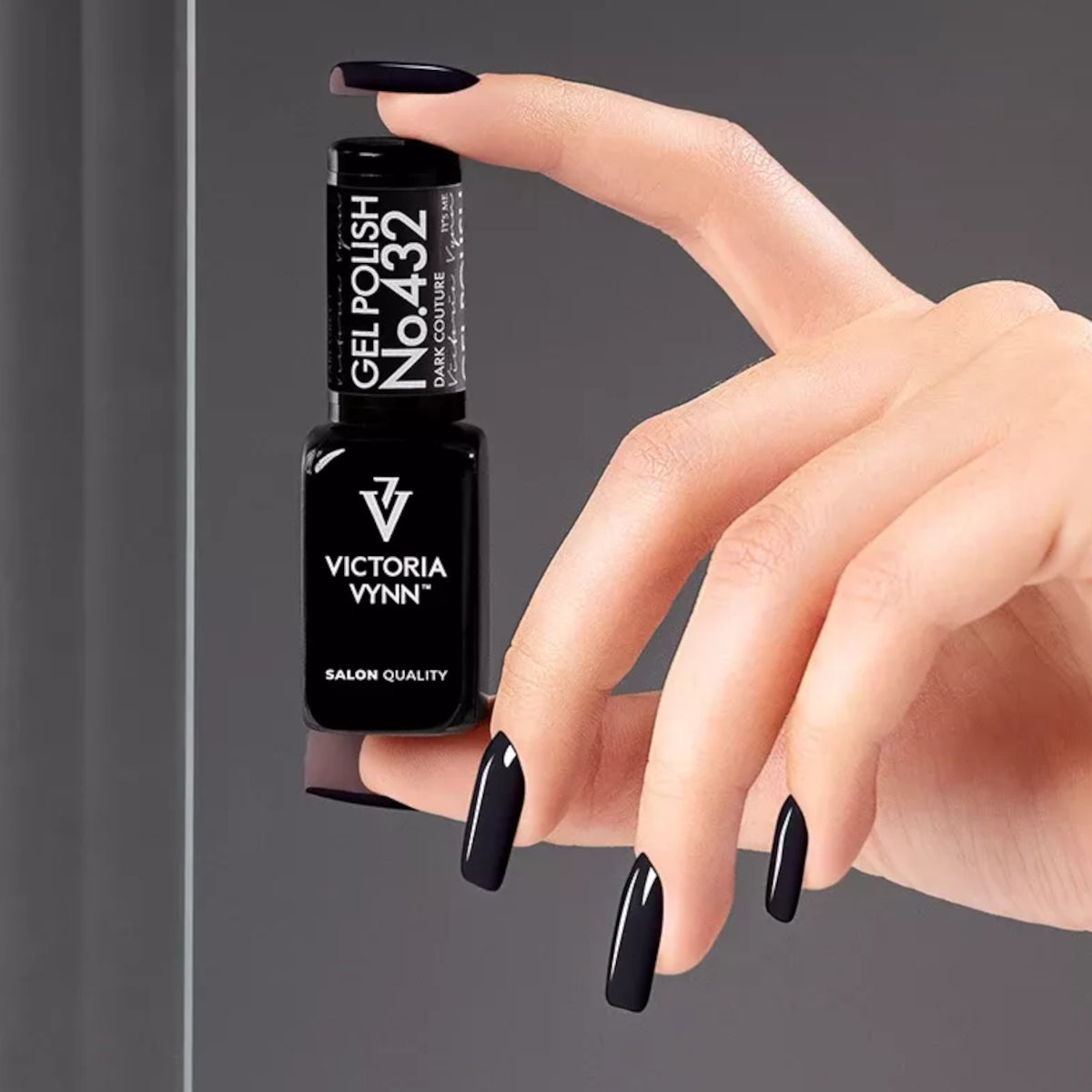 Victoria Vynn Gel Polish Color 432 Dark Couture - shade swatches shown beside the product