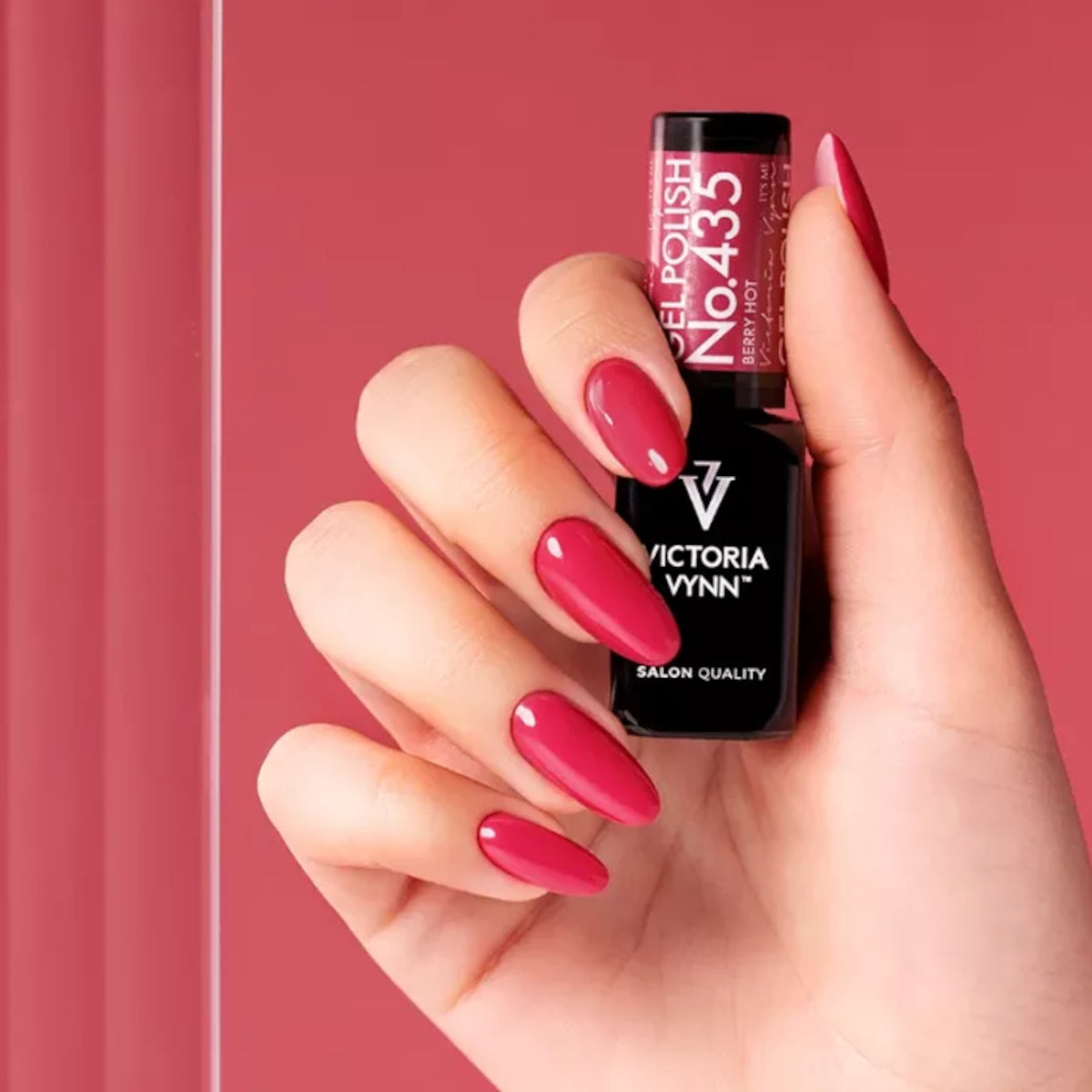 Victoria Vynn Gel Polish Color 435 Berry Hot - colour shown on manicured nails