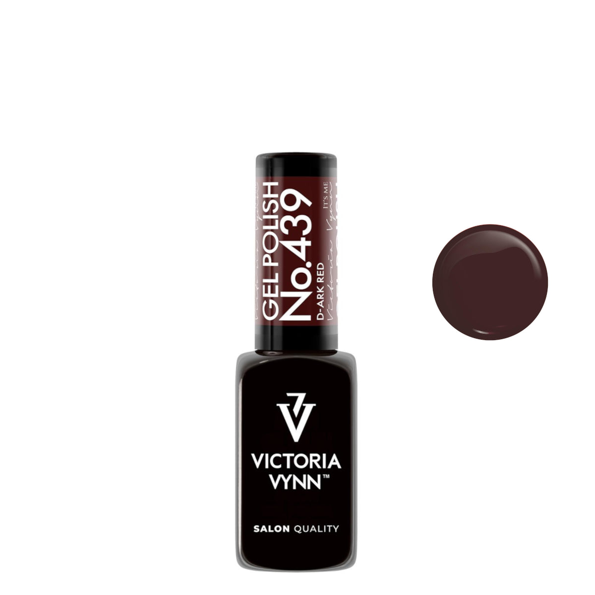 Victoria Vynn Gel Polish Color 439 d-Ark Red - product colour shown on a white background
